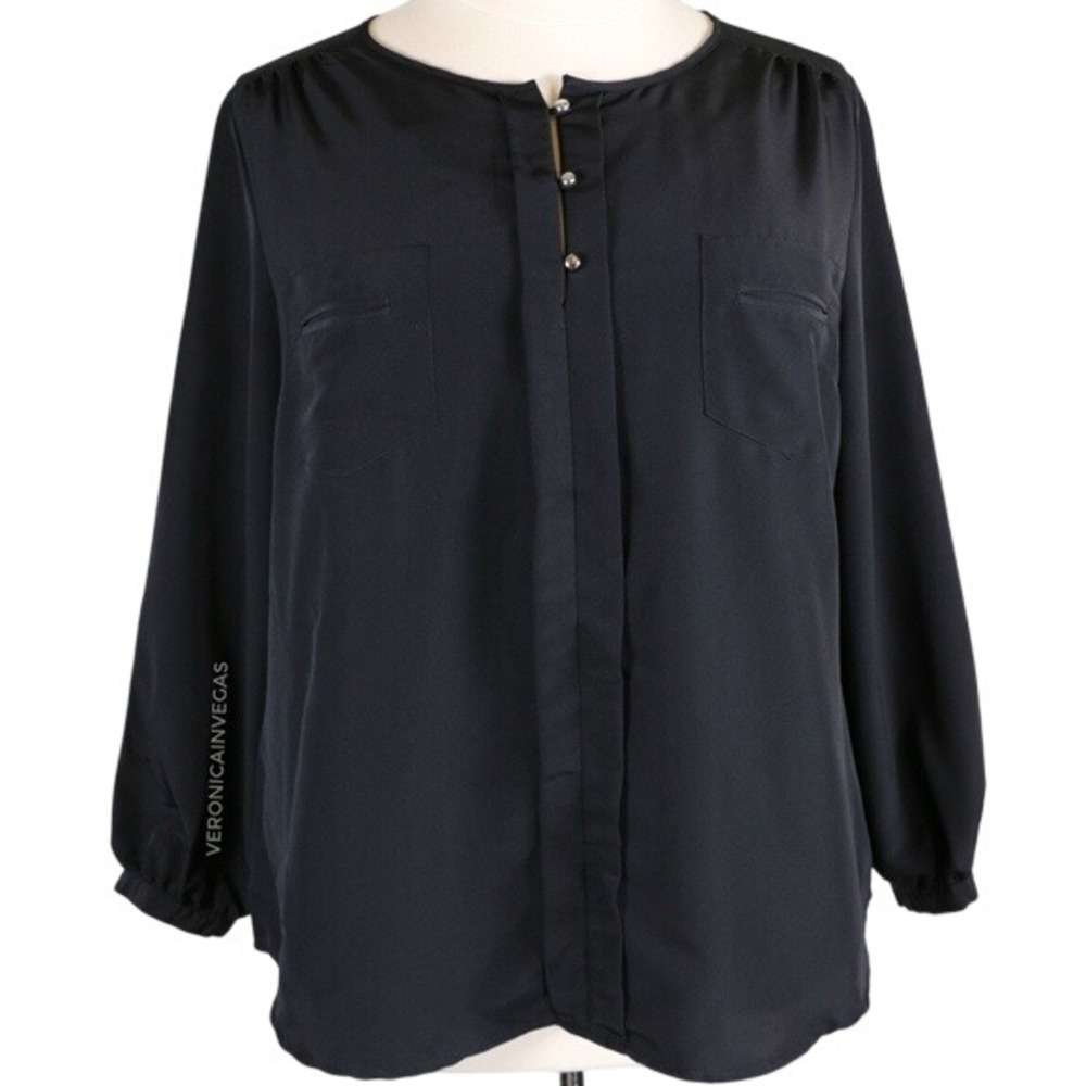 GEORGE BLACK PLUS‎ SIZE BLOUSE 2X